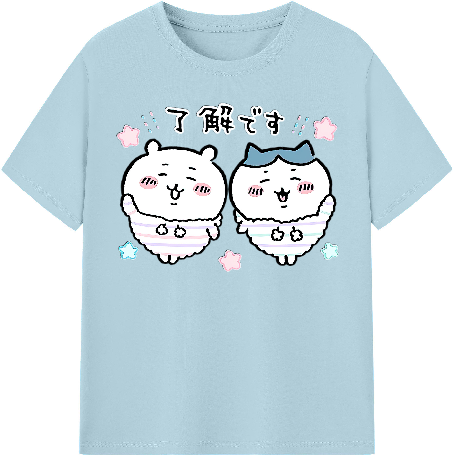 （画像用） ちいかわ ハチワレ Chii-kawa hachiware 綿100％半袖Tシャツ（フロントプリント）